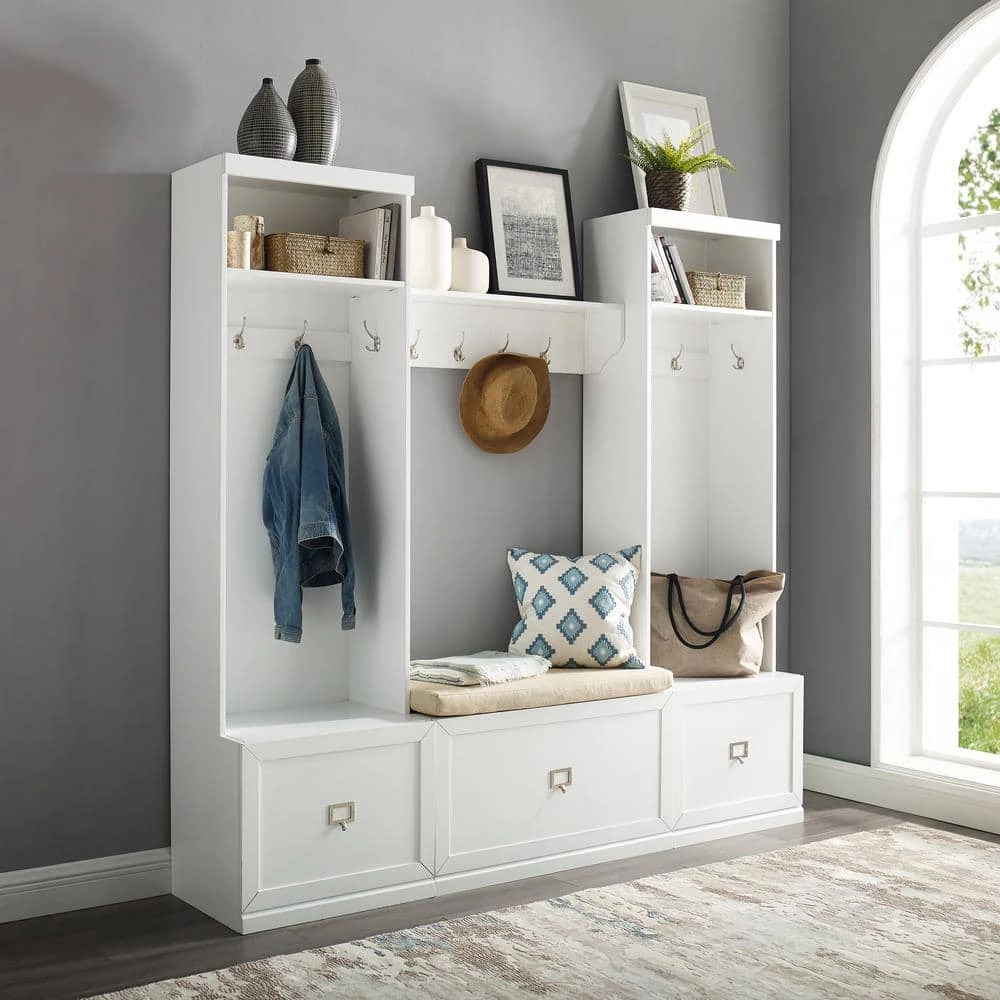 Harper 4-Piece White Entryway Set by CROSLEY FURNITURE 4 Harper 4-Piece White Entryway Set by CROSLEY FURNITURE - Image 2