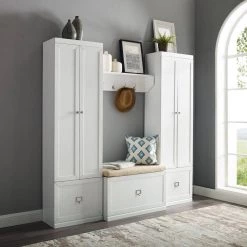 Harper White 4-Piece Entryway Set by CROSLEY FURNITURE 15 Harper White 4-Piece Entryway Set by CROSLEY FURNITURE -Deals CROSLEY FURNITURE Store white crosley furniture hall trees kf31015wh 44 1000