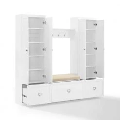 Harper White 4-Piece Entryway Set by CROSLEY FURNITURE 13 Harper White 4-Piece Entryway Set by CROSLEY FURNITURE -Deals CROSLEY FURNITURE Store white crosley furniture hall trees kf31015wh 4f 1000