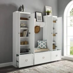 Harper White 4-Piece Entryway Set by CROSLEY FURNITURE 16 Harper White 4-Piece Entryway Set by CROSLEY FURNITURE -Deals CROSLEY FURNITURE Store white crosley furniture hall trees kf31015wh fa 1000