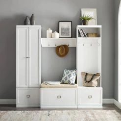 Harper White 4-Piece Entryway Set by CROSLEY FURNITURE -Deals CROSLEY FURNITURE Store white crosley furniture hall trees kf31016wh 31 1000