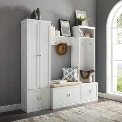Harper White 4-Piece Entryway Set by CROSLEY FURNITURE -Deals CROSLEY FURNITURE Store white crosley furniture hall trees kf31016wh 44 1000