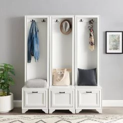 Tara 3-Piece White Entryway Set by CROSLEY FURNITURE -Deals CROSLEY FURNITURE Store white crosley furniture hall trees kf33008wh 1f 1000