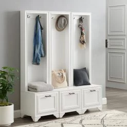 Tara 3-Piece White Entryway Set by CROSLEY FURNITURE -Deals CROSLEY FURNITURE Store white crosley furniture hall trees kf33008wh 31 1000