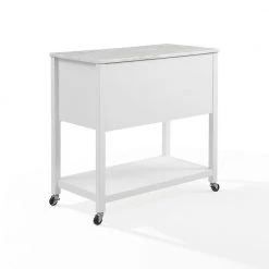 Connell White Kitchen Cart with Faux Marble Top by CROSLEY FURNITURE 14 Connell White Kitchen Cart with Faux Marble Top by CROSLEY FURNITURE -Deals CROSLEY FURNITURE Store white crosley furniture kitchen carts cf3036wm wh 1f 1000