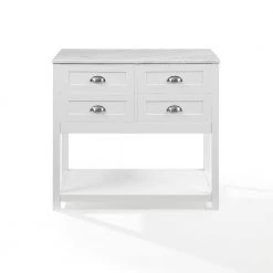 Connell White Kitchen Cart with Faux Marble Top by CROSLEY FURNITURE 16 Connell White Kitchen Cart with Faux Marble Top by CROSLEY FURNITURE -Deals CROSLEY FURNITURE Store white crosley furniture kitchen carts cf3036wm wh fa 1000