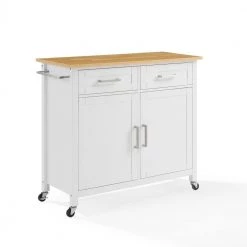 Tristan White Kitchen Island by CROSLEY FURNITURE
