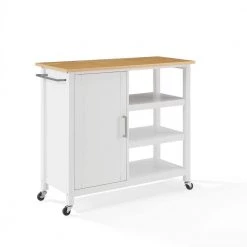 Tristan White Kitchen Island with Open Storage by CROSLEY FURNITURE