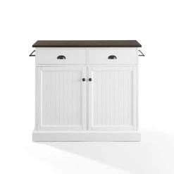 Shoreline White Kitchen Island with Wood Top by CROSLEY FURNITURE -Deals CROSLEY FURNITURE Store white crosley furniture kitchen islands cf3038br wh c3 1000