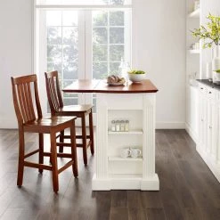 Coventry White Drop Leaf Kitchen Island with School House Stools by CROSLEY FURNITURE -Deals CROSLEY FURNITURE Store white crosley furniture kitchen islands kf300072wh 31 1000