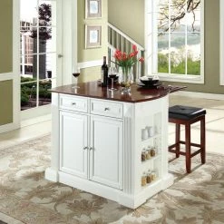 Coventry White Kitchen Island with Stools by CROSLEY FURNITURE -Deals CROSLEY FURNITURE Store white crosley furniture kitchen islands kf300075wh 1f 1000