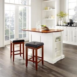 Coventry White Kitchen Island with Stools by CROSLEY FURNITURE -Deals CROSLEY FURNITURE Store white crosley furniture kitchen islands kf300075wh 31 1000