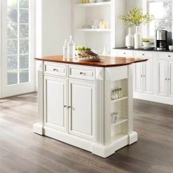 Coventry White Kitchen Island with Cherry Drop Leaf Top by CROSLEY FURNITURE -Deals CROSLEY FURNITURE Store white crosley furniture kitchen islands kf30007wh 31 1000