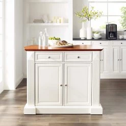 Coventry White Kitchen Island with Cherry Drop Leaf Top by CROSLEY FURNITURE -Deals CROSLEY FURNITURE Store white crosley furniture kitchen islands kf30007wh 44 1000