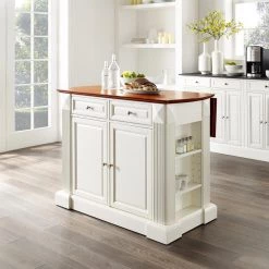Coventry White Kitchen Island with Cherry Drop Leaf Top by CROSLEY FURNITURE -Deals CROSLEY FURNITURE Store white crosley furniture kitchen islands kf30007wh 76 1000