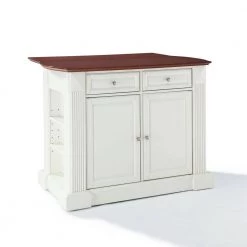 Coventry White Kitchen Island with Cherry Drop Leaf Top by CROSLEY FURNITURE -Deals CROSLEY FURNITURE Store white crosley furniture kitchen islands kf30007wh c3 1000