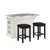 Julia White Kitchen Island with Square Stools by CROSLEY FURNITURE -Deals CROSLEY FURNITURE Store white crosley furniture kitchen islands kf30063wh bk 64 1000