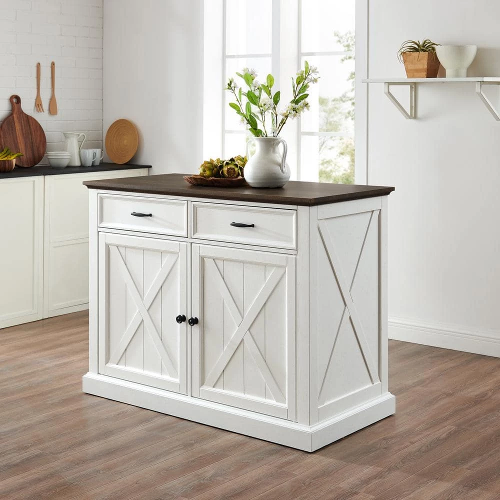Clifton White Kitchen Island by CROSLEY FURNITURE 4 Clifton White Kitchen Island by CROSLEY FURNITURE - Image 2