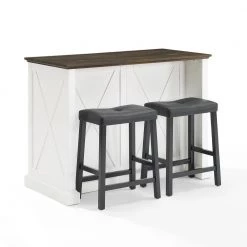 Clifton White Kitchen Island with Saddle Stools by CROSLEY FURNITURE 12 Clifton White Kitchen Island with Saddle Stools by CROSLEY FURNITURE -Deals CROSLEY FURNITURE Store white crosley furniture kitchen islands kf30071wh bk 4f 1000