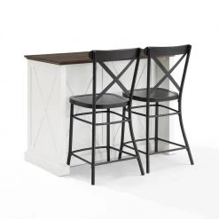 Clifton White Kitchen Island with Camille Stools by CROSLEY FURNITURE -Deals CROSLEY FURNITURE Store white crosley furniture kitchen islands kf30073wh bk 4f 1000