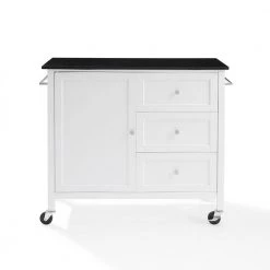 Soren White Kitchen Island with Black Granite Top by CROSLEY FURNITURE -Deals CROSLEY FURNITURE Store white crosley furniture kitchen islands kf30090bg wh 4f 1000