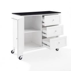 Soren White Kitchen Island with Black Granite Top by CROSLEY FURNITURE -Deals CROSLEY FURNITURE Store white crosley furniture kitchen islands kf30090bg wh 77 1000