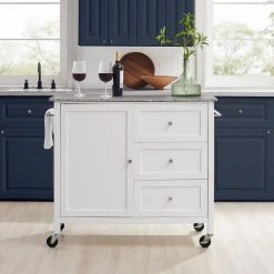 Soren White Kitchen Island with Gray Granite Top by CROSLEY FURNITURE -Deals CROSLEY FURNITURE Store white crosley furniture kitchen islands kf30090gg wh 31 1000