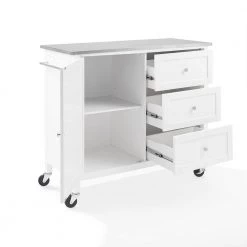 Soren White Kitchen Island with Stainless Steel Top by CROSLEY FURNITURE -Deals CROSLEY FURNITURE Store white crosley furniture kitchen islands kf30090ss wh 77 1000