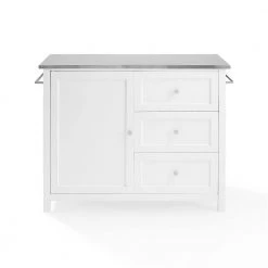 Soren White Kitchen Island with Stainless Steel Top by CROSLEY FURNITURE -Deals CROSLEY FURNITURE Store white crosley furniture kitchen islands kf30090ss wh fa 1000