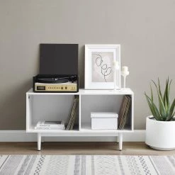 Liam White Record Storage Console Cabinet by CROSLEY FURNITURE -Deals CROSLEY FURNITURE Store white crosley furniture media storage cf1116 wh 31 1000
