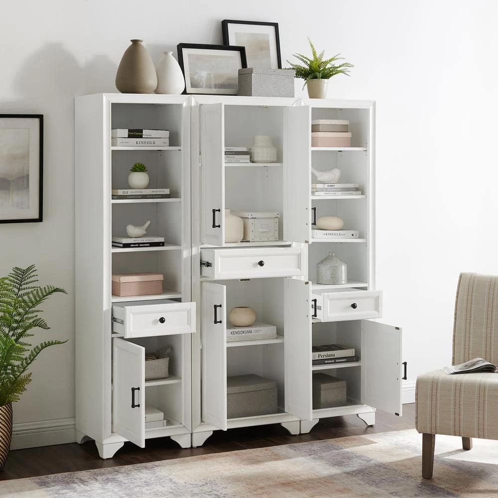Tara 67.75 in. White Pantry Set by CROSLEY FURNITURE 5 Tara 67.75 in. White Pantry Set by CROSLEY FURNITURE - Image 3