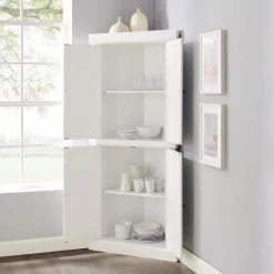 Shoreline White Corner Pantry by CROSLEY FURNITURE 10 Shoreline White Corner Pantry by CROSLEY FURNITURE -Deals CROSLEY FURNITURE Store white crosley furniture pantry cabinets kf33022wh 77 1000