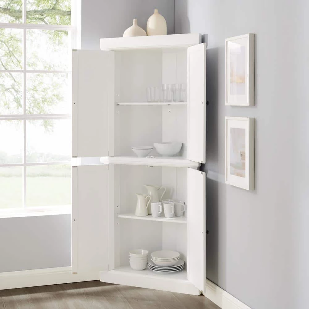 Shoreline White Corner Pantry by CROSLEY FURNITURE 5 Shoreline White Corner Pantry by CROSLEY FURNITURE - Image 3