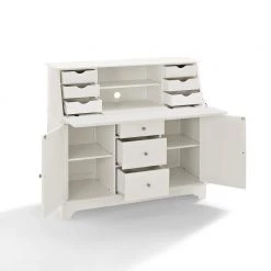 51 in. Rectangular White 9 Drawer Secretary Desk with Solid Wood Material by CROSLEY FURNITURE -Deals CROSLEY FURNITURE Store white crosley furniture secretary desks kf65001wh 4f 1000