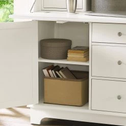 51 in. Rectangular White 9 Drawer Secretary Desk with Solid Wood Material by CROSLEY FURNITURE -Deals CROSLEY FURNITURE Store white crosley furniture secretary desks kf65001wh 76 1000