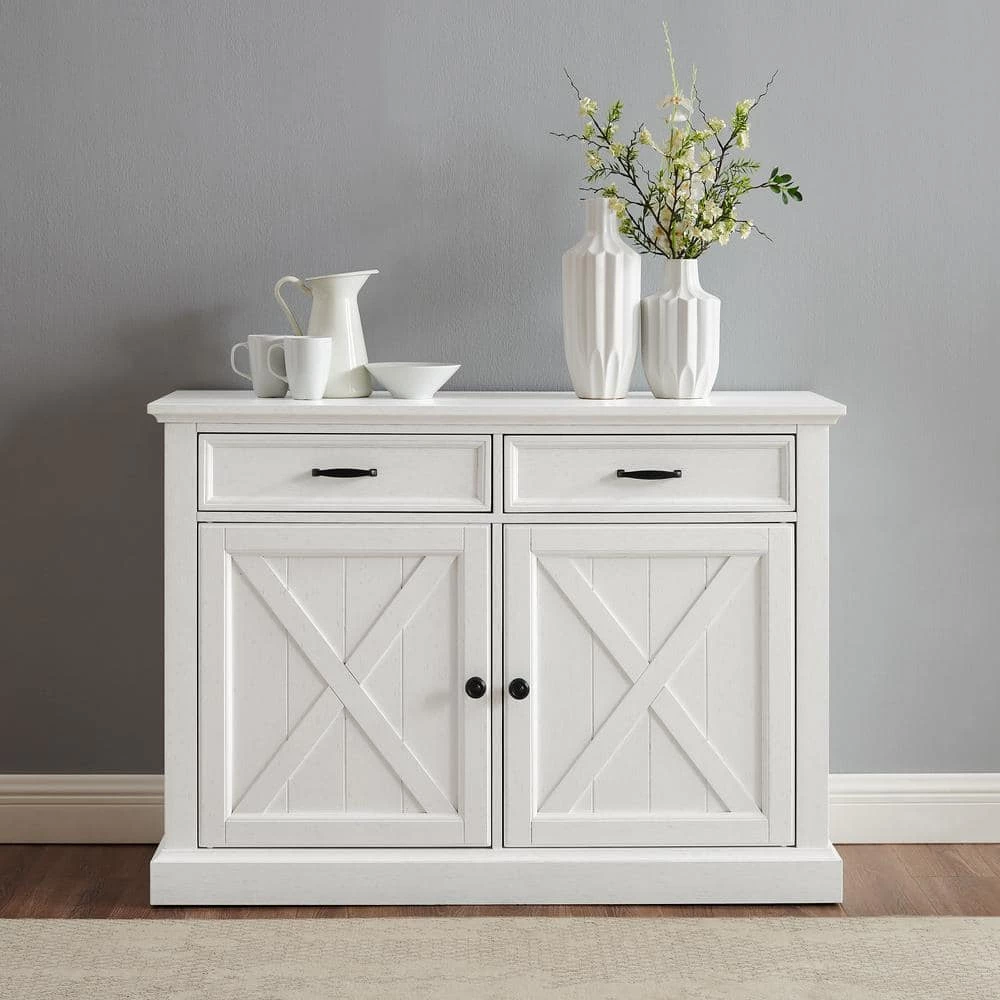 Clifton Distressed White Sideboard by CROSLEY FURNITURE 8 Clifton Distressed White Sideboard by CROSLEY FURNITURE - Image 6