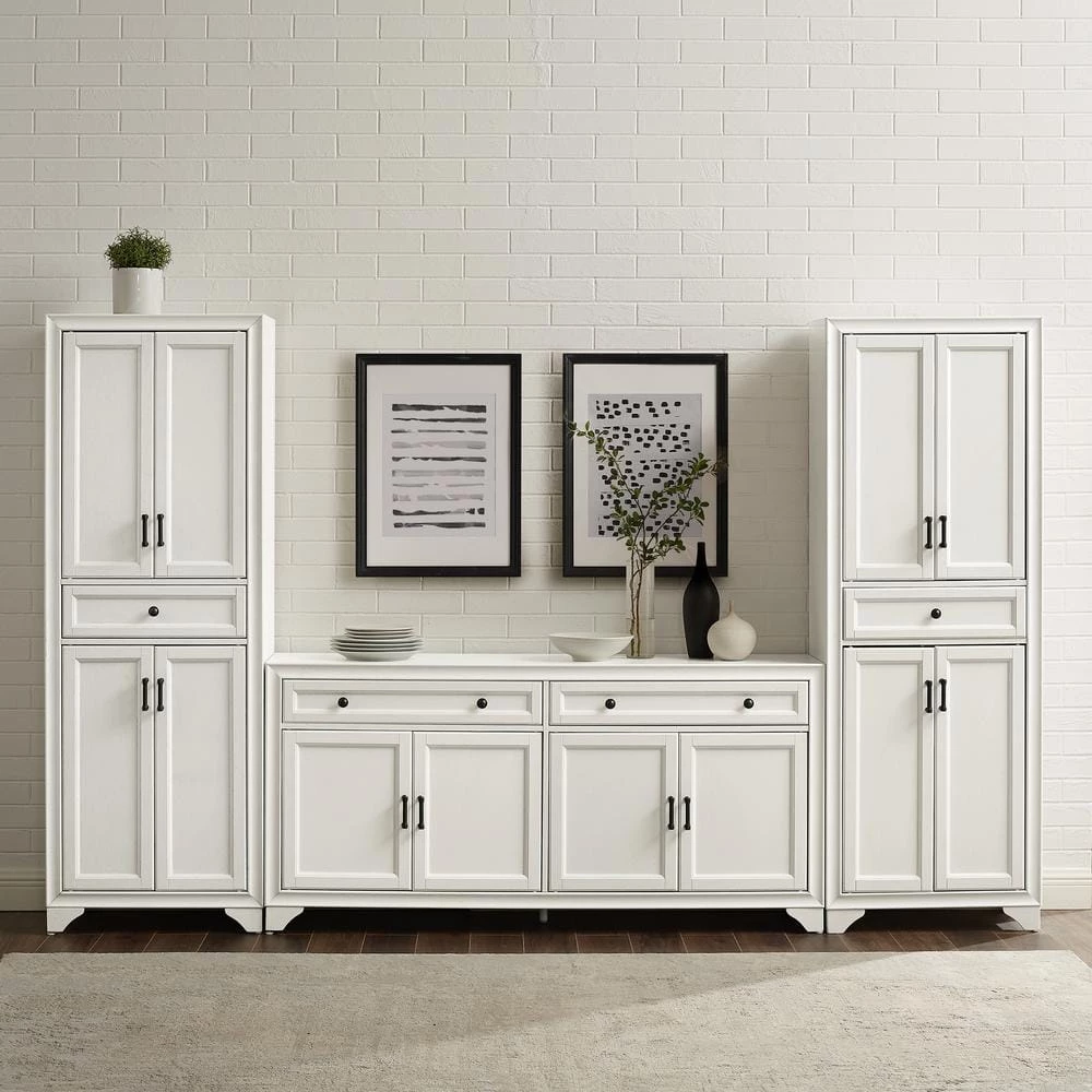 Tara White Sideboard with Pantries by CROSLEY FURNITURE 8 Tara White Sideboard with Pantries by CROSLEY FURNITURE - Image 7