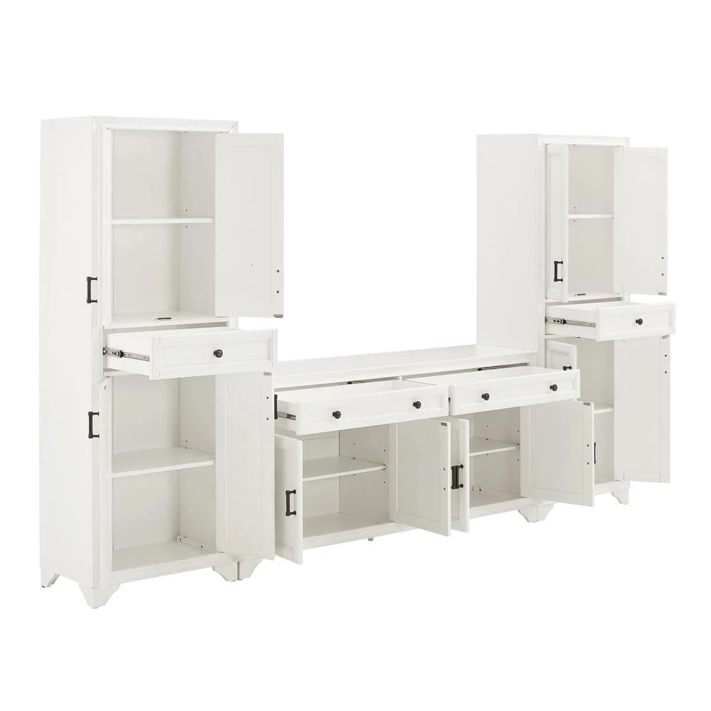 Tara White Sideboard with Pantries by CROSLEY FURNITURE 6 Tara White Sideboard with Pantries by CROSLEY FURNITURE - Image 5