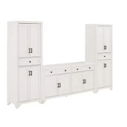 Tara White Sideboard with Pantries by CROSLEY FURNITURE
