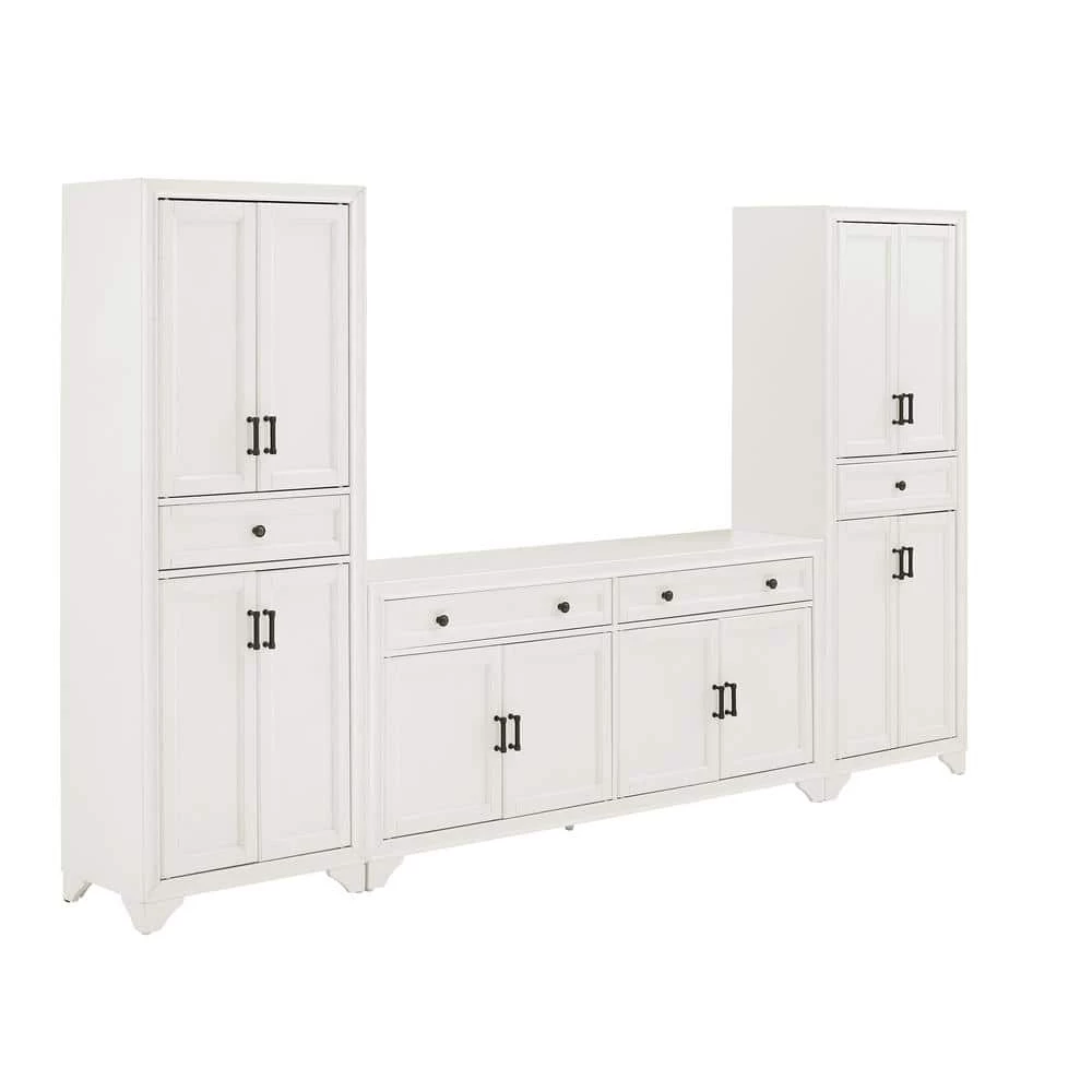 Tara White Sideboard with Pantries by CROSLEY FURNITURE 2 Tara White Sideboard with Pantries by CROSLEY FURNITURE