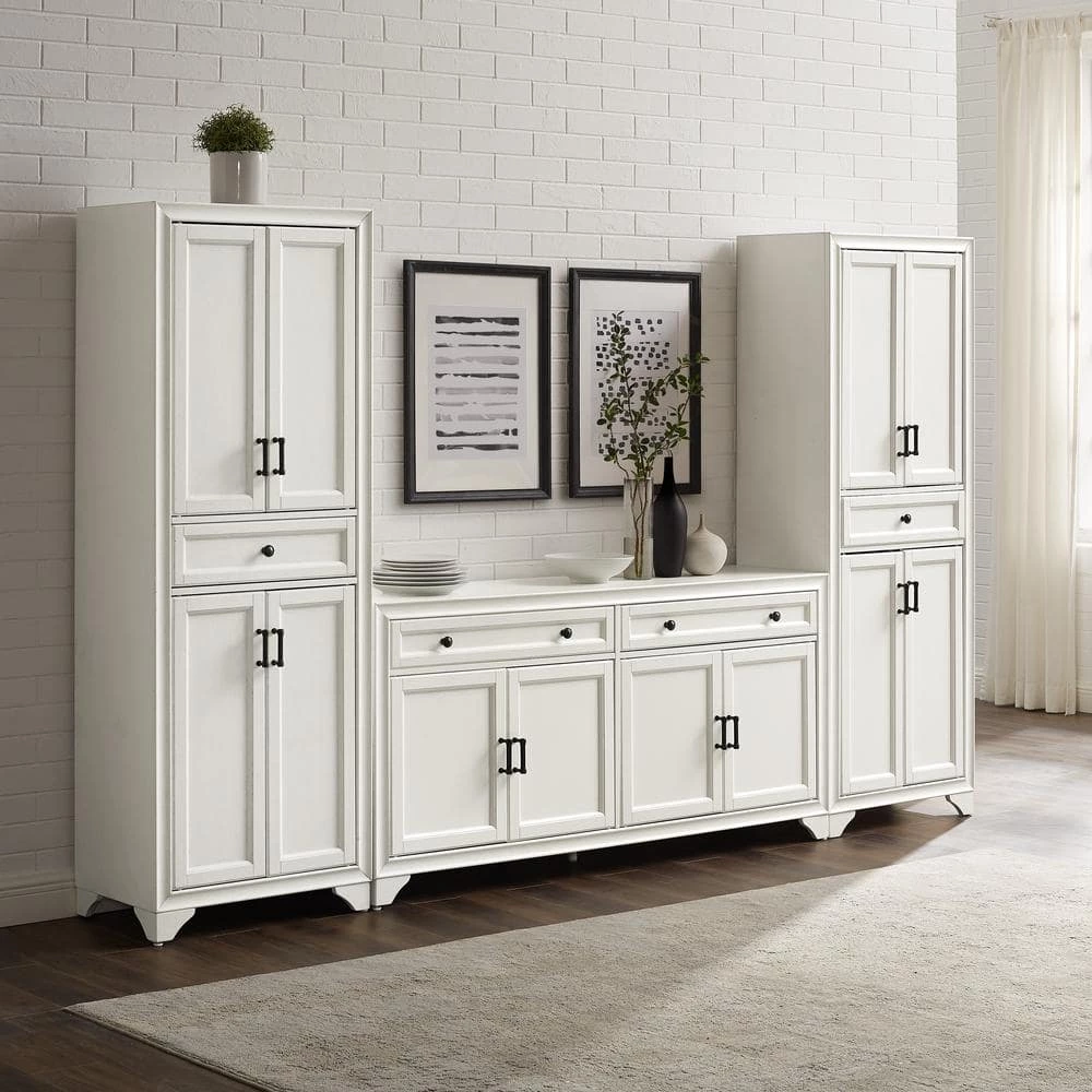 Tara White Sideboard with Pantries by CROSLEY FURNITURE 3 Tara White Sideboard with Pantries by CROSLEY FURNITURE - Image 2