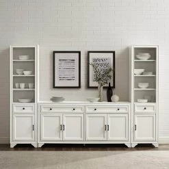 Tara White Sideboard with Bookshelves by CROSLEY FURNITURE 15 Tara White Sideboard with Bookshelves by CROSLEY FURNITURE -Deals CROSLEY FURNITURE Store white crosley furniture sideboards buffet tables kf33014wh 31 1000
