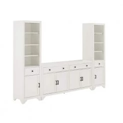 Tara White Sideboard with Bookshelves by CROSLEY FURNITURE