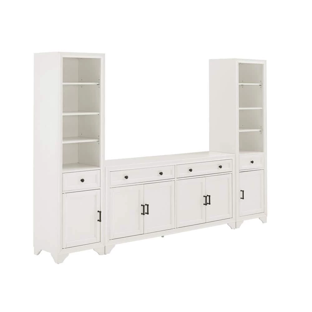Tara White Sideboard with Bookshelves by CROSLEY FURNITURE 3 Tara White Sideboard with Bookshelves by CROSLEY FURNITURE