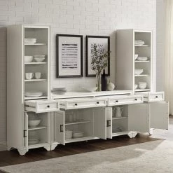 Tara White Sideboard with Bookshelves by CROSLEY FURNITURE 11 Tara White Sideboard with Bookshelves by CROSLEY FURNITURE -Deals CROSLEY FURNITURE Store white crosley furniture sideboards buffet tables kf33014wh 77 1000