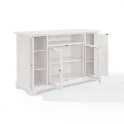 Campbell 60 in. White Wood TV Stand Fits TVs Up to 60 in. with Storage Doors by CROSLEY FURNITURE -Deals CROSLEY FURNITURE Store white crosley furniture tv stands cf101060 wh 1f 1000