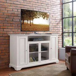 Campbell 60 in. White Wood TV Stand Fits TVs Up to 60 in. with Storage Doors by CROSLEY FURNITURE -Deals CROSLEY FURNITURE Store white crosley furniture tv stands cf101060 wh 44 1000