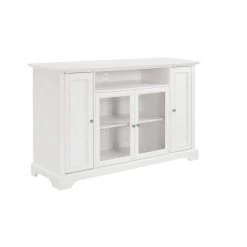 Campbell 60 in. White Wood TV Stand Fits TVs Up to 60 in. with Storage Doors by CROSLEY FURNITURE