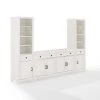 Tara 97 in. White Entertainment Center with 4-Drawers Fits TV's up to 65 in. with Bookshelves by CROSLEY FURNITURE 1 Tara 97 in. White Entertainment Center with 4-Drawers Fits TV's up to 65 in. with Bookshelves by CROSLEY FURNITURE -Deals CROSLEY FURNITURE Store white crosley furniture tv stands kf33015wh 64 1000