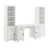 Tara 88.13 in. Rectangular White Writing Desk with 2-Piece Bookshelves by CROSLEY FURNITURE -Deals CROSLEY FURNITURE Store white crosley furniture writing desks kf33011wh 64 1000